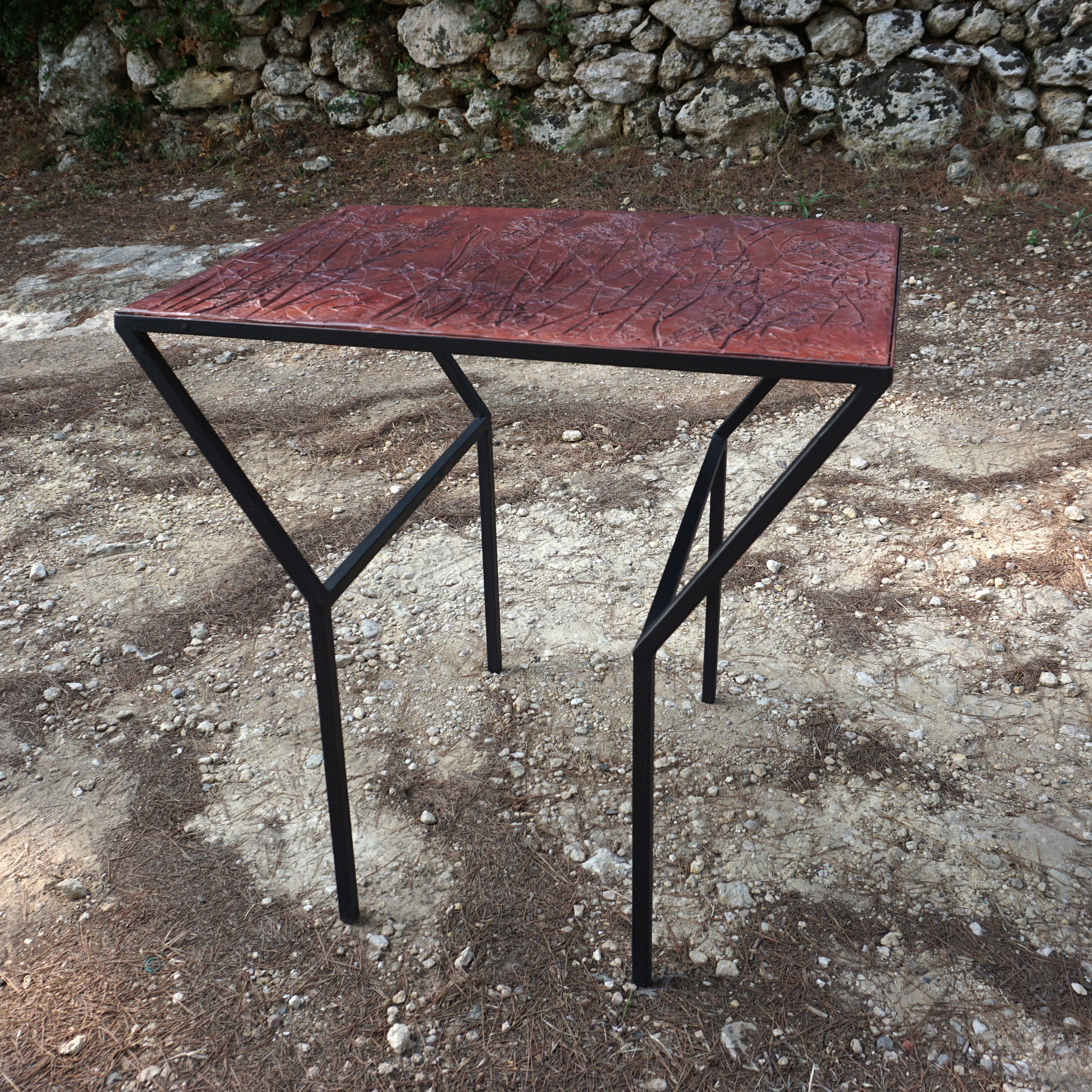 Стальной прямоугольный высокий стол ICI ET LÀ Бетон ARCH-00125445 - Вид №1