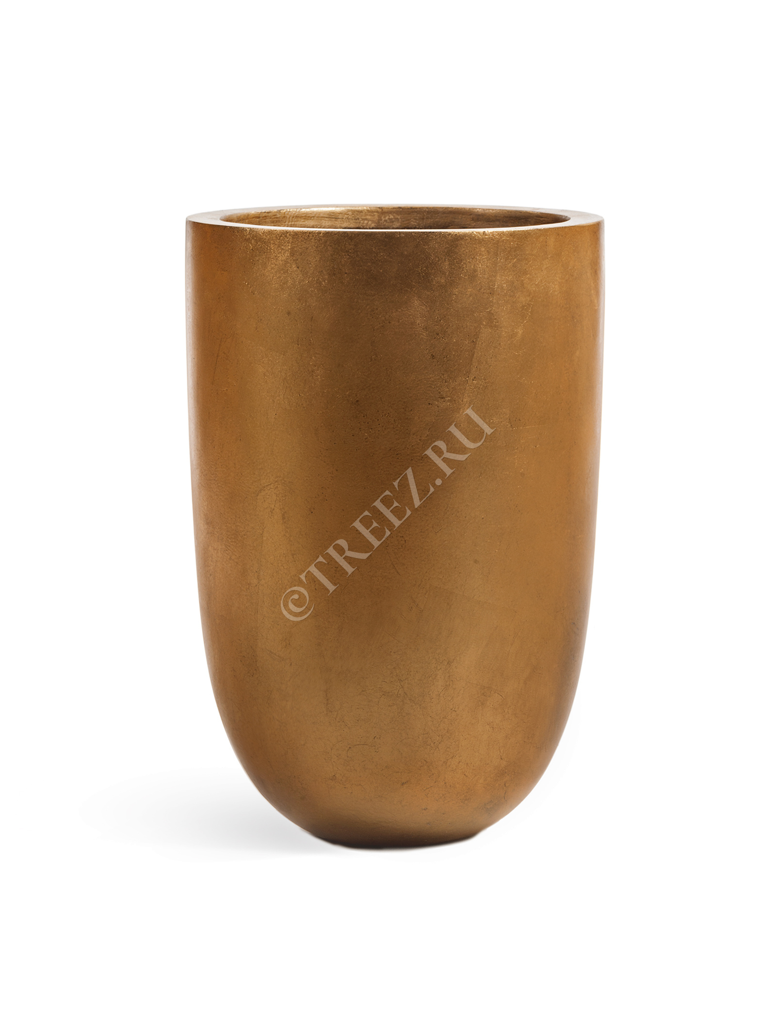 41.3317-04-015-GLD-55 Кашпо  Effectory - серия Metal - Высокий конус-чаша - Сусальное золото Цветочная коллекция  - Вид №2