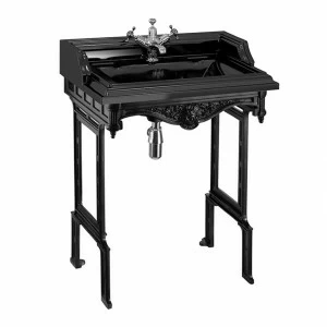 T48 BLA, B15 1TH JET Подвесная раковина настенная овальная Burlington Classic черная