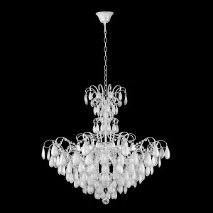 Подвесная люстра Crystal Lux Sevilia SP9 Silver CRYSTAL LUX ДИЗАЙНЕРСКИЕ, SEVILIA 056957 Серебро