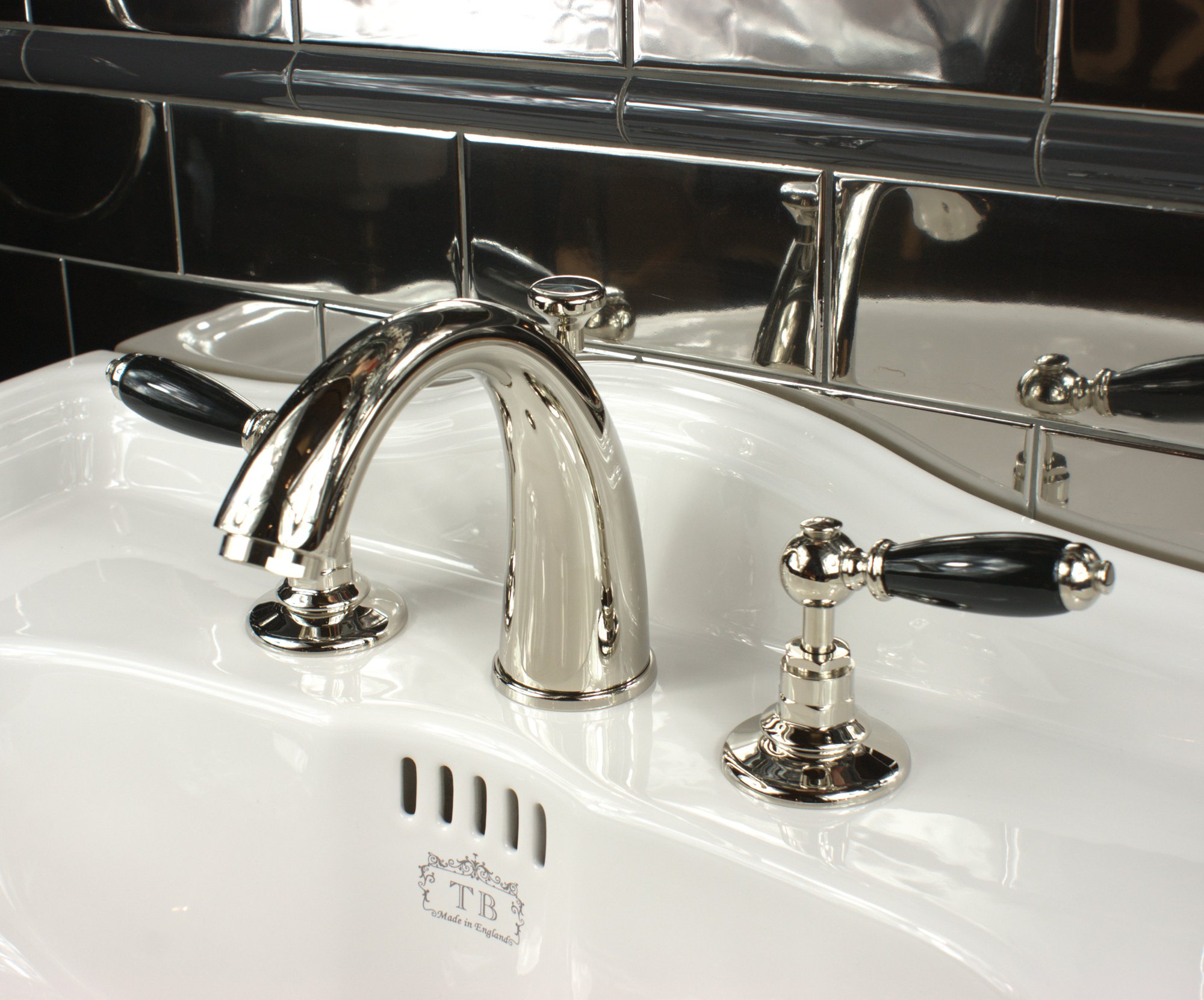 Traditional bathrooms БРАЙТОН смеситель для умывальника на 3 отверстия Tb404.514bl.ag  - Вид №1