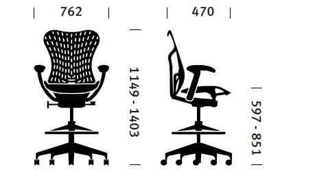 Эргономичный офисный стул из полимера Triflex Herman Miller Mirra 2 ARCH-00013167 - Вид №7