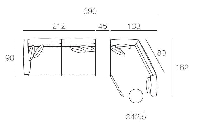 Тканевый диван с полуостровом CTS SALOTTI Ikon ARCH-00102610 - Вид №2