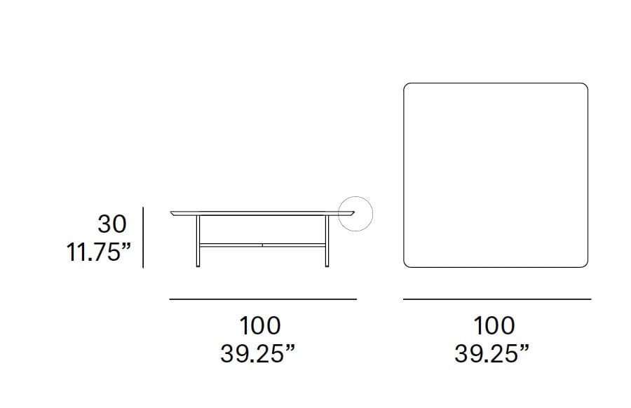 Квадратный низкий садовый столик EXPORMIM града ARCH-00021869 - Вид №2