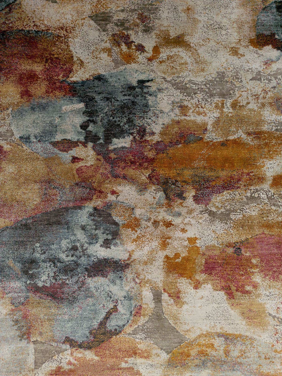 Индийский бамбуковый шелковый ковер Mantellassi 1926 MULTICOLOR STAINS ARCH-00022883 - Вид №2