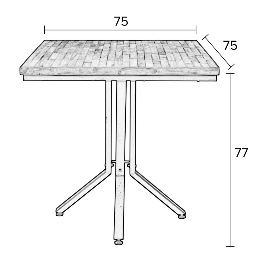 Стол Maze, квадратный, дерево White Label Living 2100087 - Вид №6