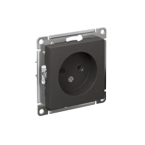 Розетка встраиваемая Systeme Electric AtlasDesign без заземления цвет базальт