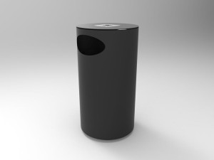 Наружная стальная корзина для мусора с крышкой с пепельницей