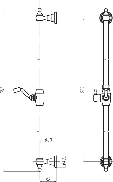 Душевая штанга CEZARES CZR-SDC1-03  - Вид №1