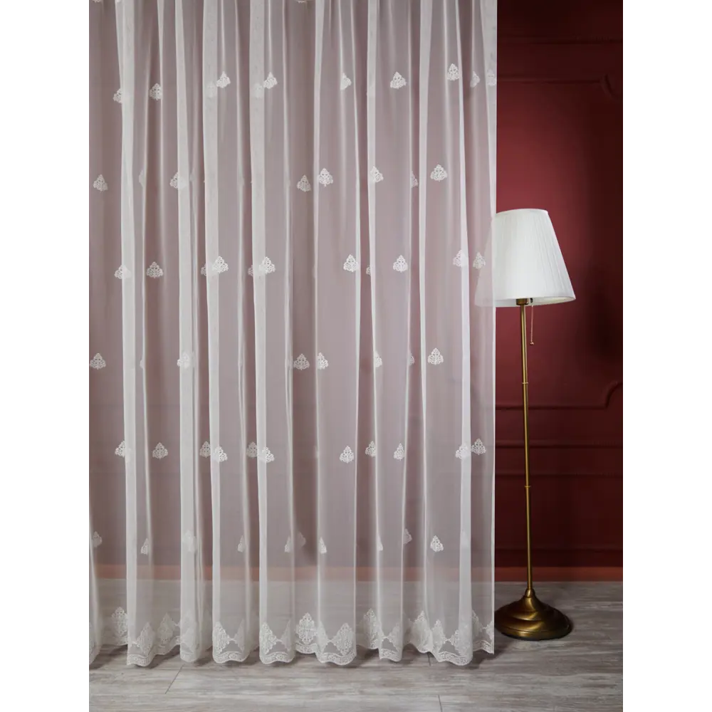 Тюль 1 м/п Коронки сетка 280 см цвет бежево-золотой ELIT HOME STLM-2052511