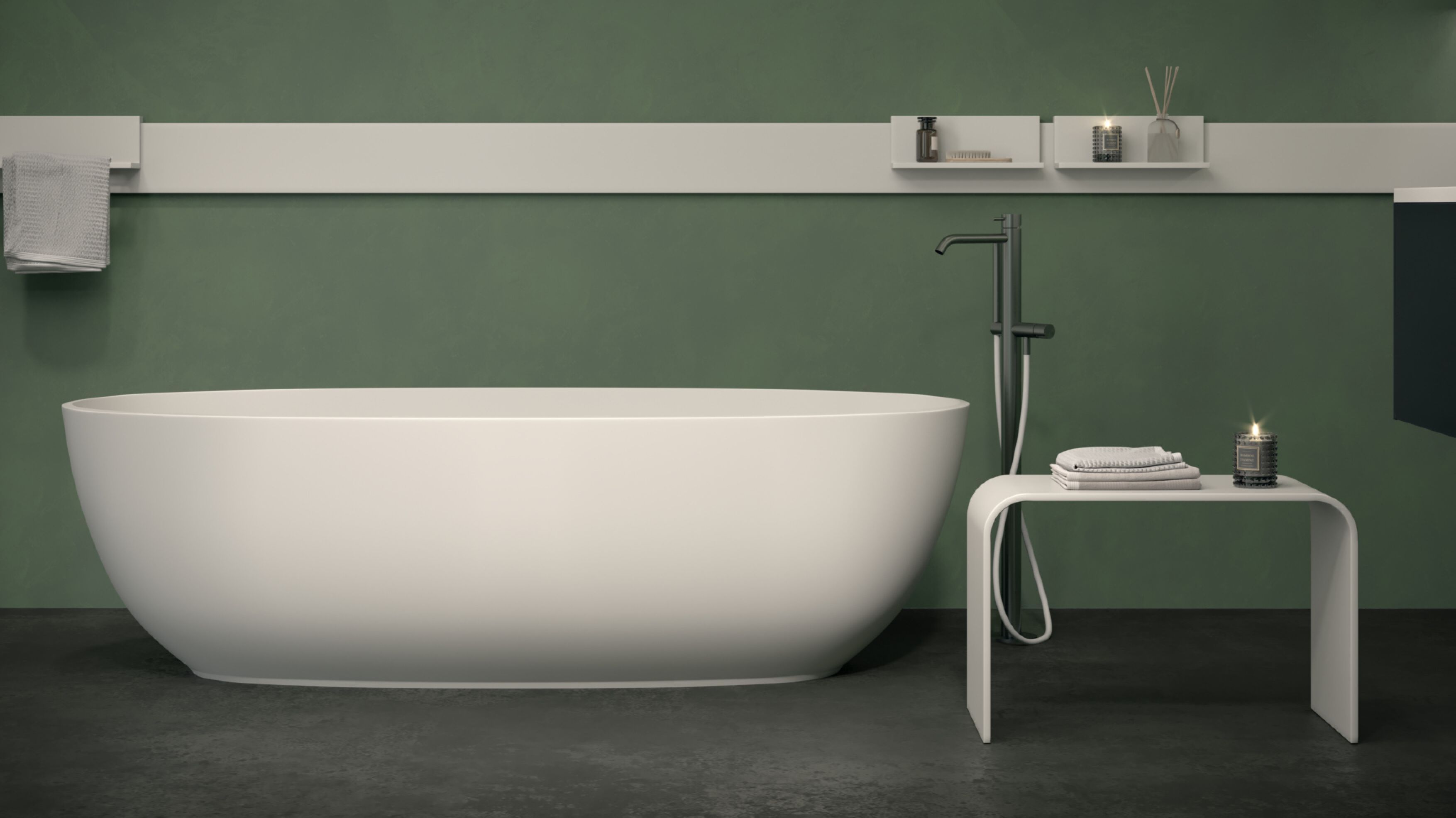 Овальная ванна в центре комнаты Corian® Acquapazza Corian ® elements ARCH-00114048 - Вид №5