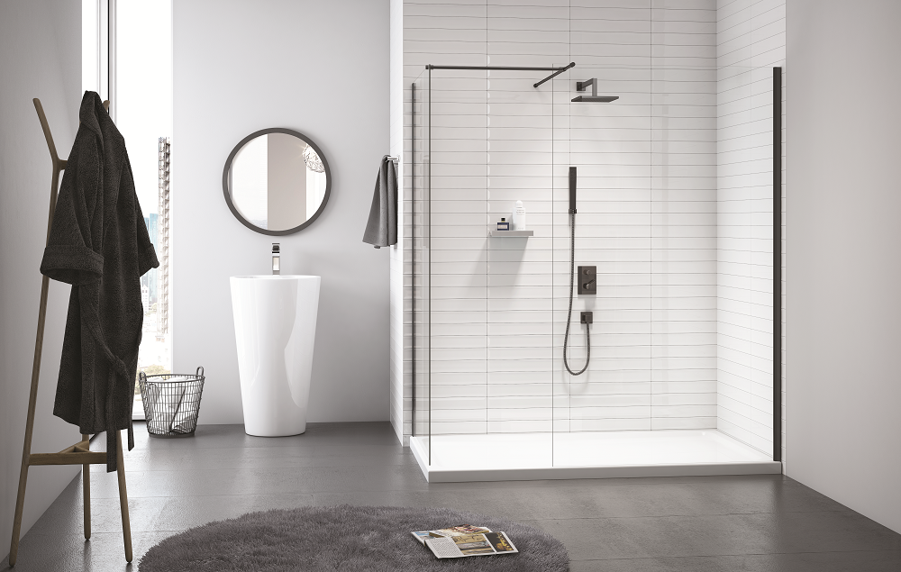 Душевая перегородка BLKSW1100 Merlyn Black Черный - Вид №4