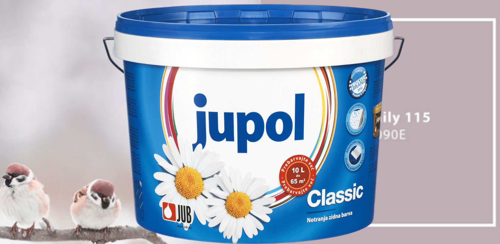 91064835 Краска для стен и потолков 1009826-090E JUPOL CLASSIC цвет сиреневый база А 5 л STLM-0464747 JUB