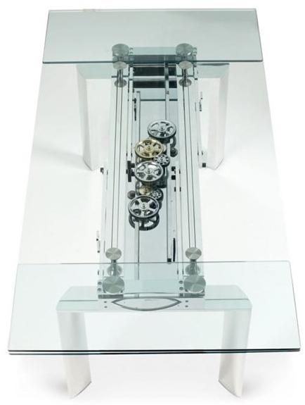 Roche Bobois Раздвижной обеденный стол из алюминия и стекла Les contemporains sun-id-1466045 - Вид №2