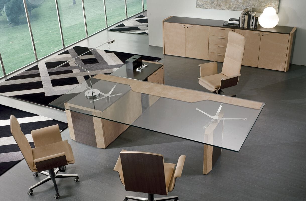 Кожаный деревянный низкий офисный шкаф i 4 Mariani De_Symetria ARCH-00066574 - Вид №1