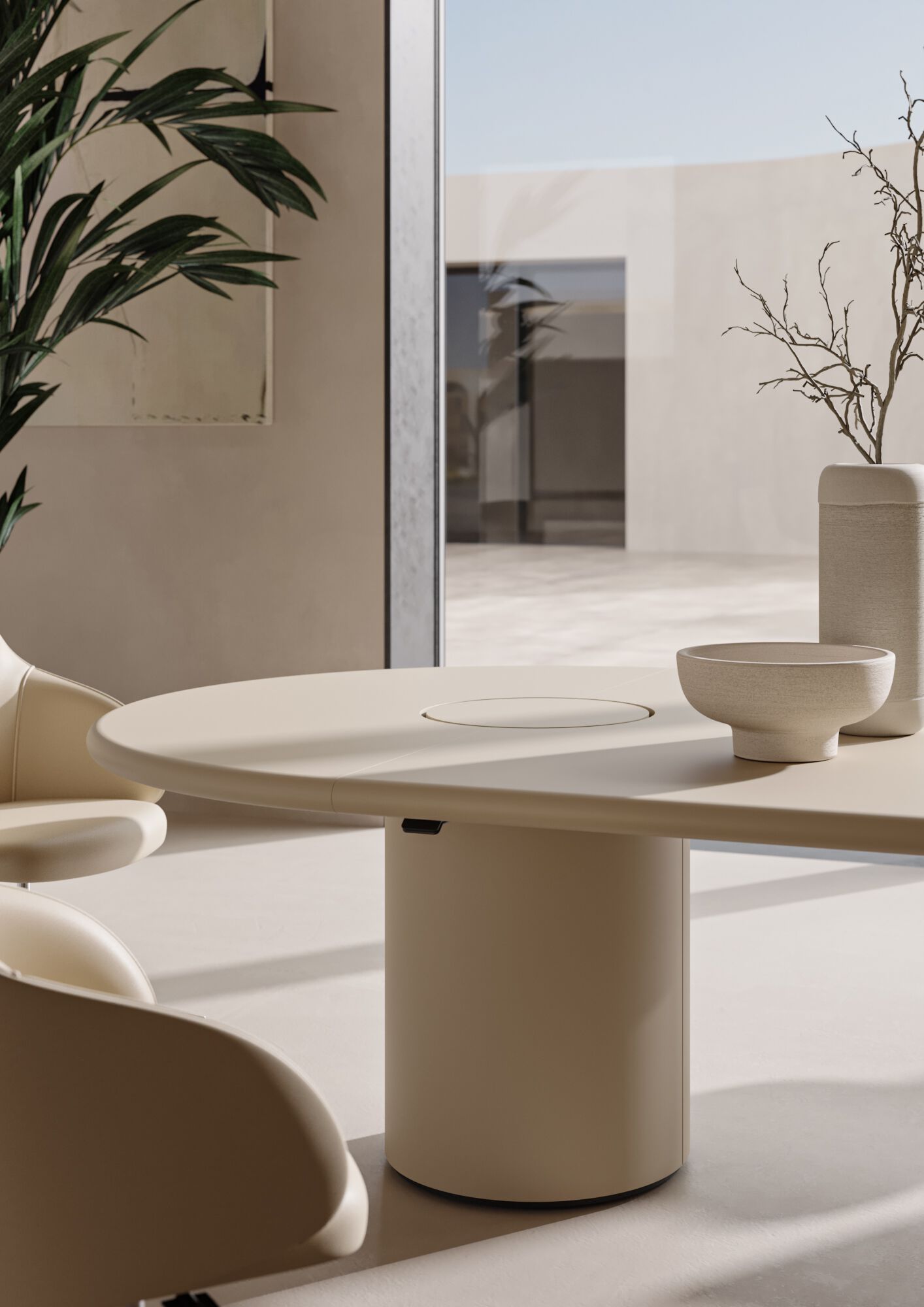 Деревянный овальный стол для совещаний с системой люверсов PROF Dea ARCH-00036687 - Вид №2