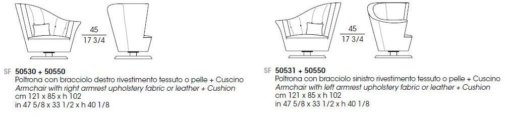 Giorgetti Вращающееся кресло из ткани sun-id-1414741 - Вид №2