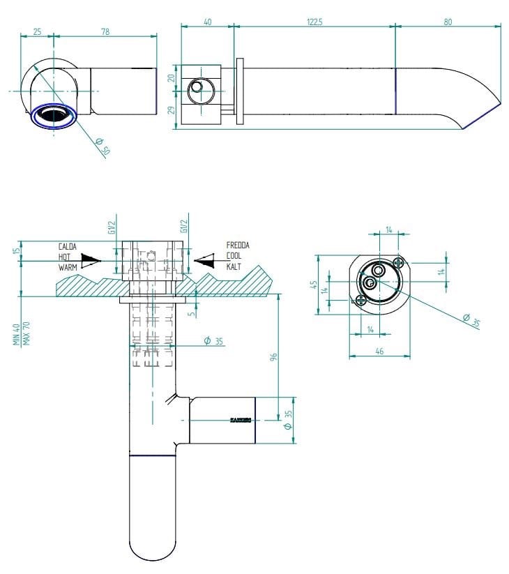 Смеситель для раковины с одним отверстием Zazzeri Pop ARCH-00105142 - Вид №3
