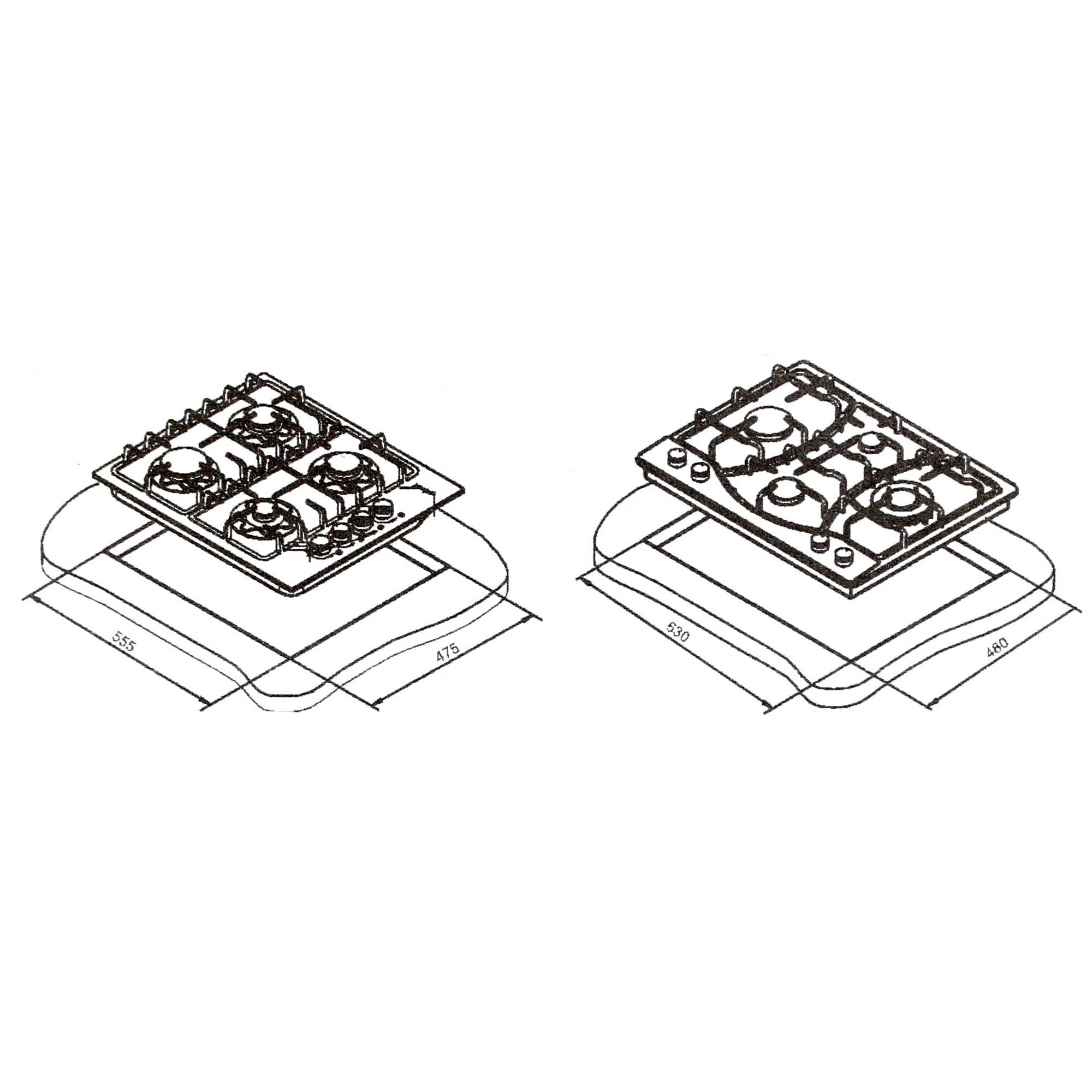 9000585 Газовая варочная поверхность Darina 1T3 GM308 X STDN-0041814 - Вид №6