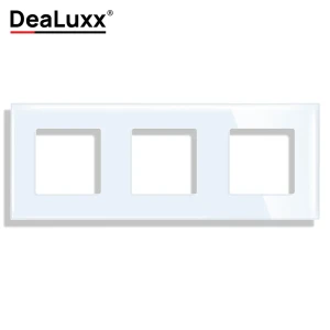 91708895 Рамка для розеток и выключателей Dealuxx 3 поста стекло цвет белый STLM-1102584