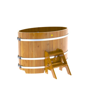 2177 Купель овальная из лиственницы Рустик 0,80х1,42х1,0 натуральная Alyarus