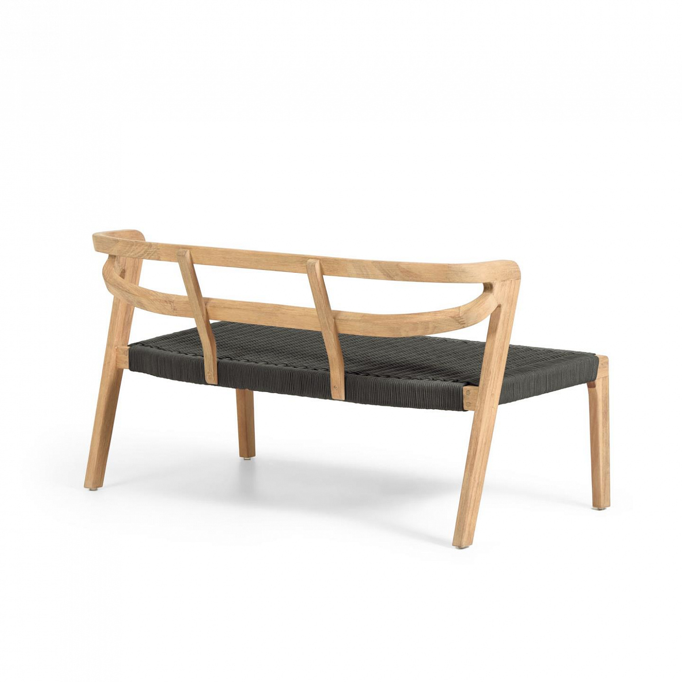 097580 Двухместный диван из эвкалиптового дерева и зеленого шнура La Forma Ezilda  - Вид №3