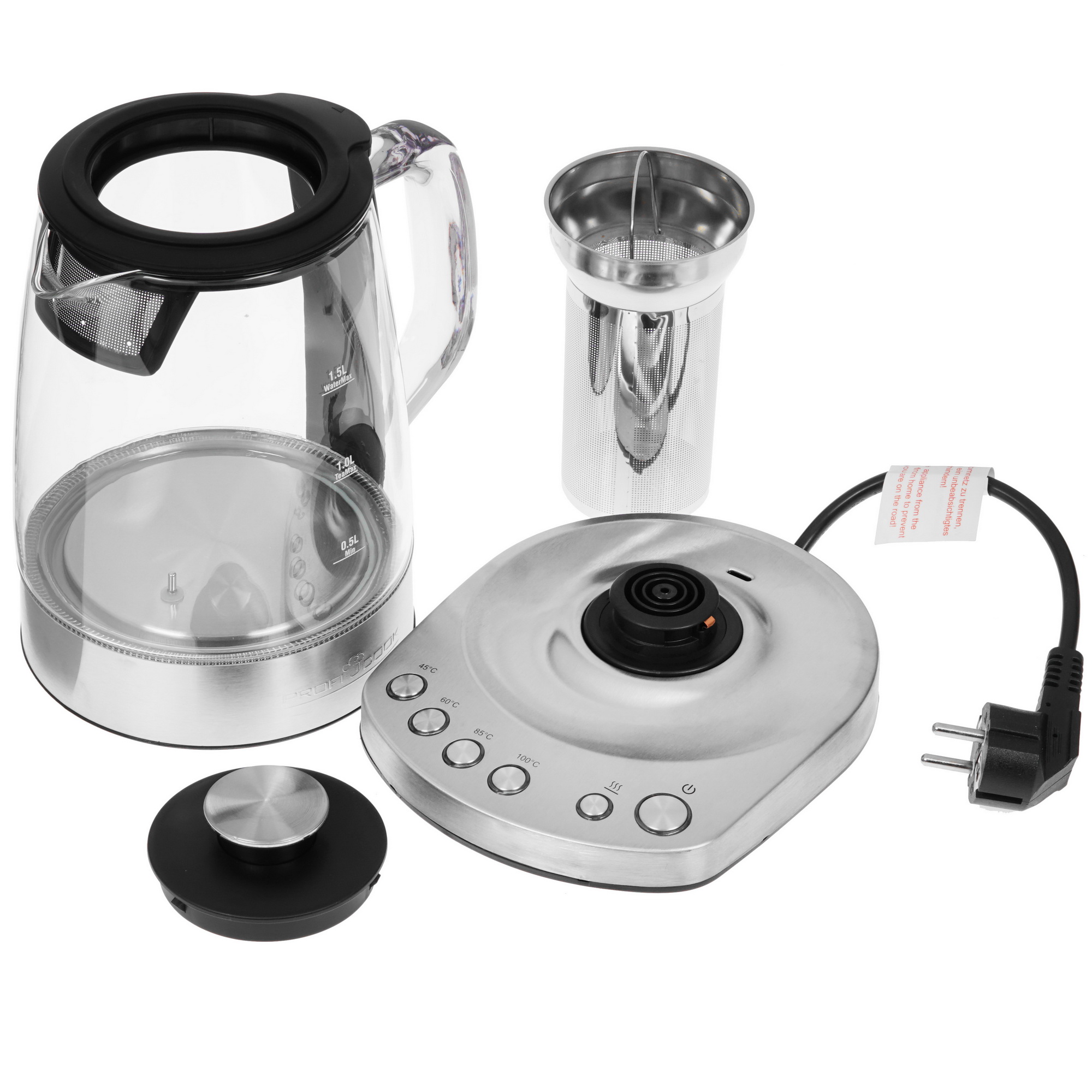 8145183 Электрочайник Profi Cook PC-WKS 1167 G серебристый ProfiCook STDN-0083974 - Вид №3