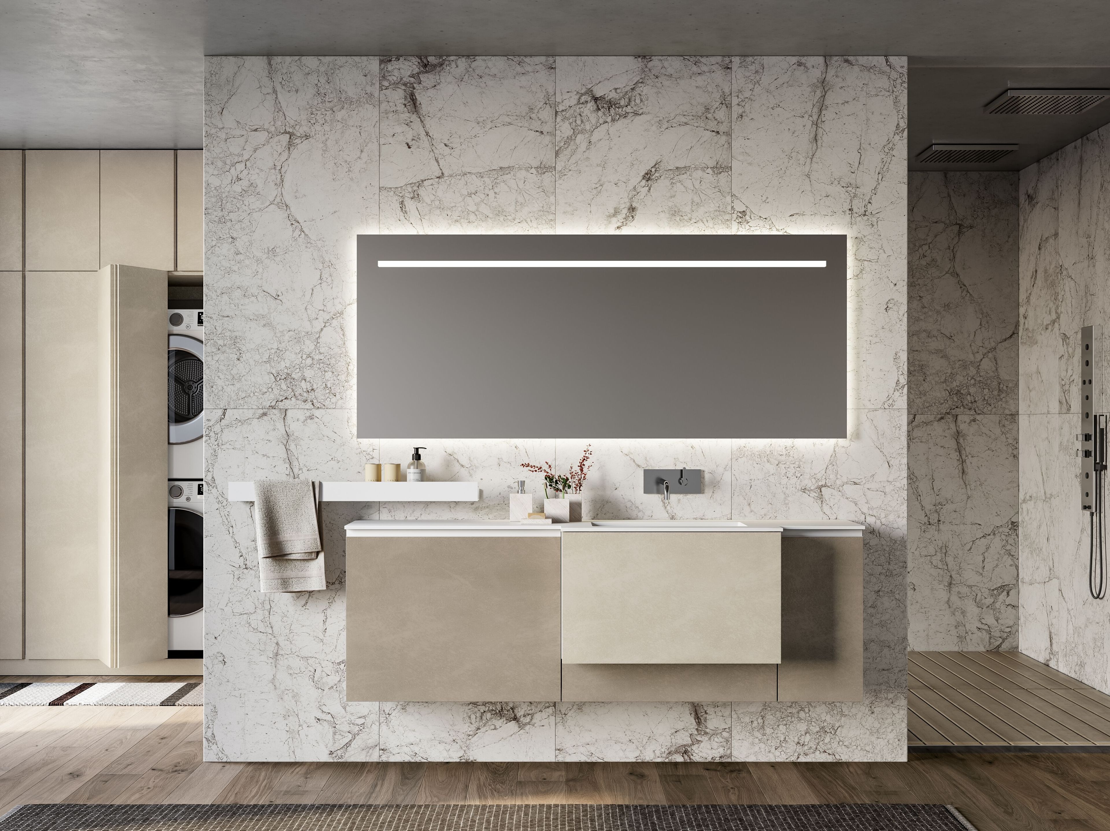 Подвесной шкаф для умывальника с зеркалом Birex Lapis ARCH-00151028