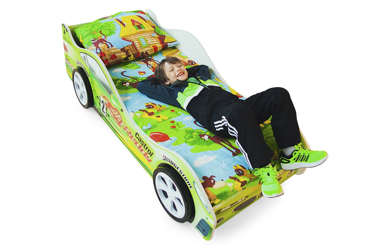 Детская кровать-машина "Вихрь" БЕЛЬМАРКО  326740 Зеленый Santreyd  - Вид №1