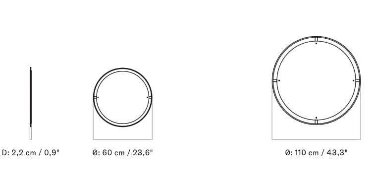 Настенное круглое латунное зеркало Audo Copenhagen Nimbus ARCH-00061778 - Вид №13