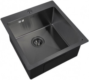 Мойка кухонная ZorG Inox R PVD 5151 GRAFIT из нержавеющей стали, графит