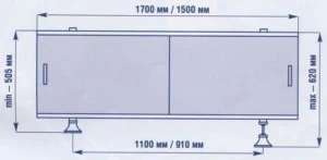 Экран  д/ванн  L1,5м лист.