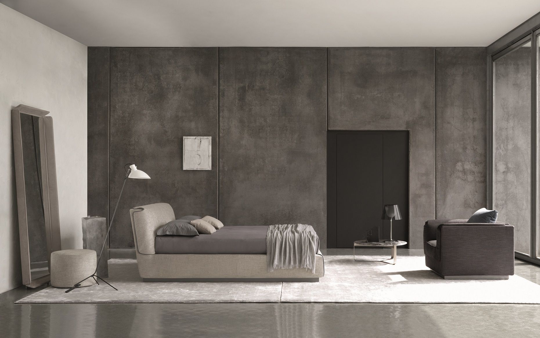 Кровать с низким мягким изголовьем Flou джентльмен ARCH-00069722 - Вид №3