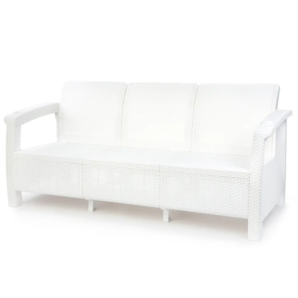 Диван Ротанг-плюс 188x70x79 см полипропилен белый 86535559 STLM-2165882 Santreyd