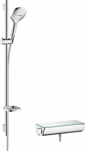 27039000 Raindance Select E Душевая система внешнего монтажа 120 с термостатом Ecostat Select и штангой 90 см Hansgrohe