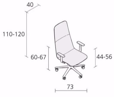 Alias Кресло вращающееся с подлокотниками с высокой спинкой Slim sun-id-1393361 - Вид №4