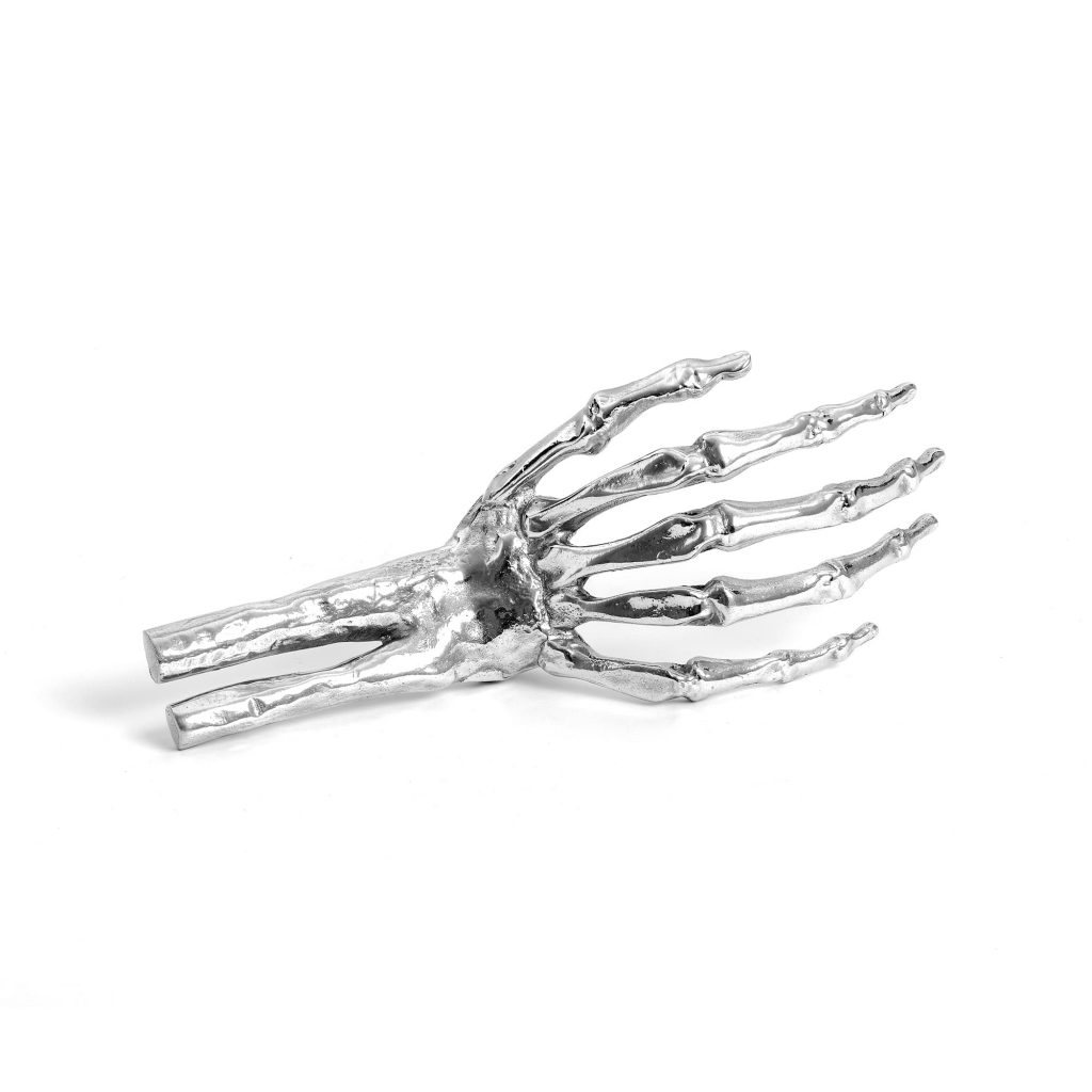 Статуэтка декоративная алюминиевая 9,5х24 см серебряная Wunderkammer Skeleton Hand SELETTI  00-3883240 Серебро  - Вид №4