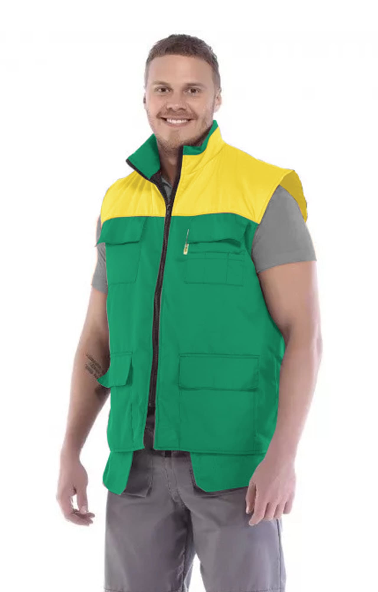 5029640 Жилет Профессионал зеленый с желтым  Зимняя спецодежда  размер 60-62/170-176  - Вид №2