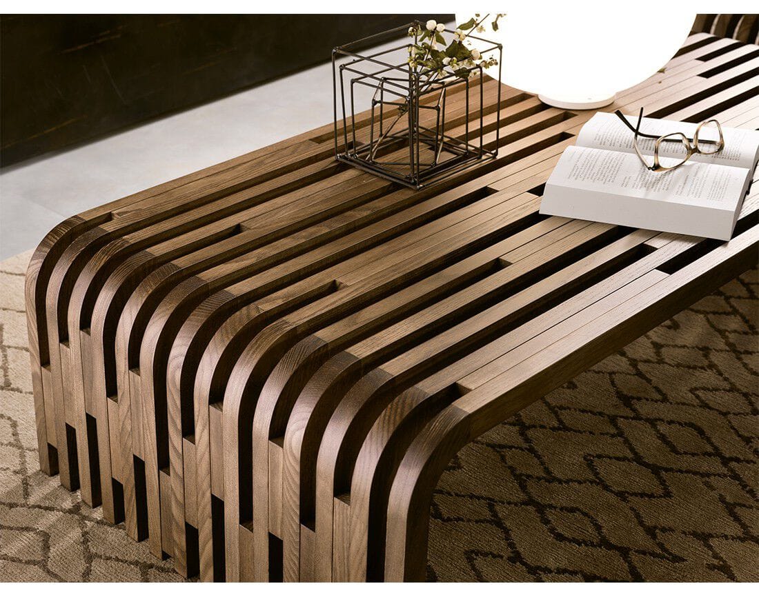 Низкий прямоугольный журнальный столик из массива дерева Pacini & Cappellini Millerighe ARCH-00092132 - Вид №2