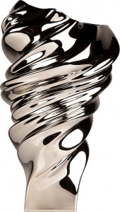 10607105 Rosenthal Ваза Rosenthal Вихрь 32см, фарфор, серебряная Фарфор