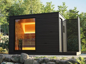 Деревянная сауна на открытом воздухе