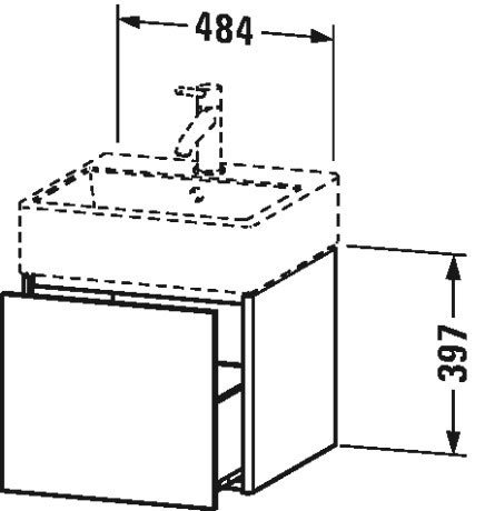 XS409200707 XSquare Тумбочка подвесная Бетонно-серый матовый декор Duravit - Вид №1