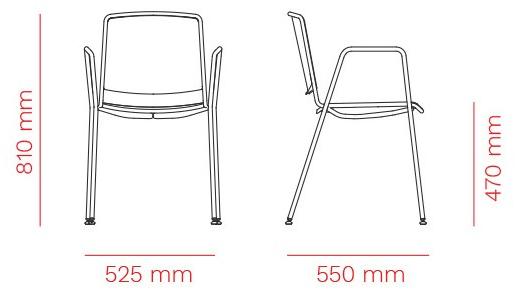 Mara Стул полипропиленовый с подлокотниками  5050  - Вид №6
