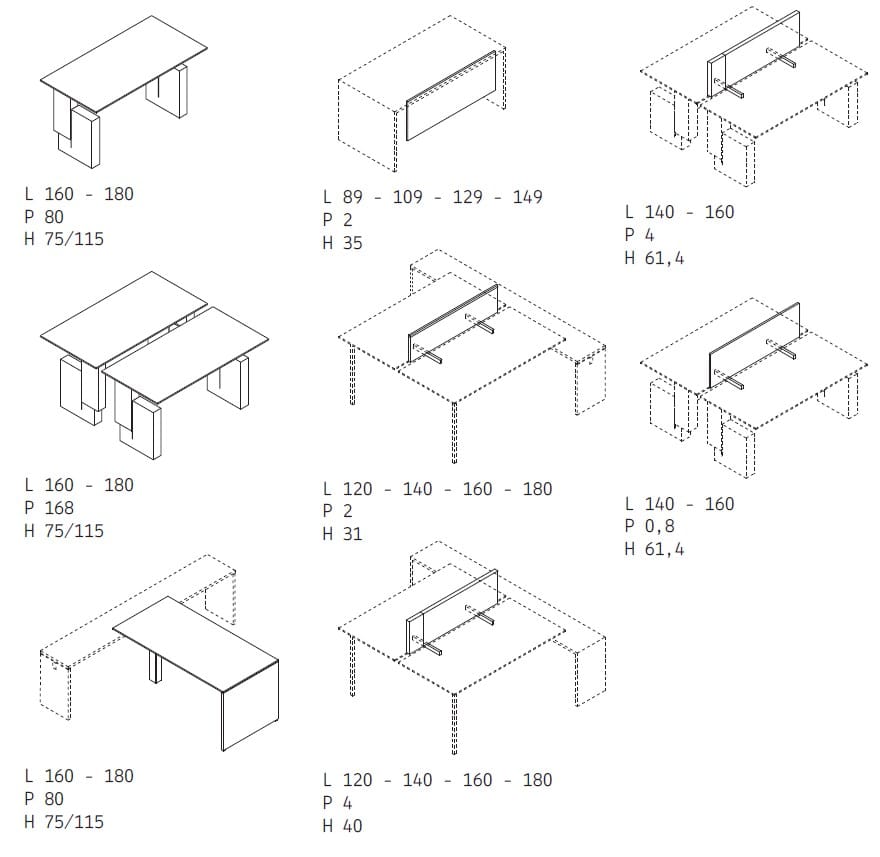 Стол с регулируемой высотой с несколькими звукопоглощающими перегородками Citterio мост ARCH-00106702 - Вид №3