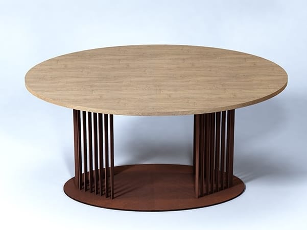 Овальный стол для гостиной из стали и дерева TrackDesign Ovov ARCH-00129098 - Вид №1