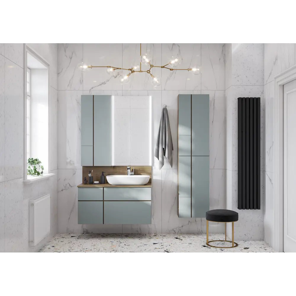 Тумба под раковину подвесная Aquaton «Мишель» 100 см цвет зелено-голубой АКВАТОН STLM-2075197 - Вид №6