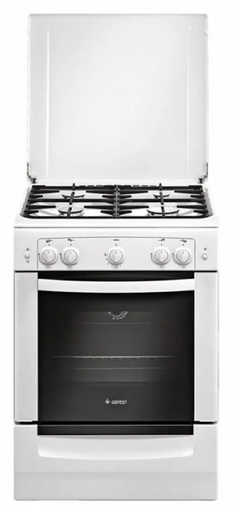 91792030 Газовая плита с духовкой Gefest ПГ 6100-01 60 см 4 конфорки цвет белый STLM-0862730