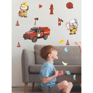 91479333 Наклейка на стену Lisadecor S0474 Пожарные, пожарная машина 40x50 см STLM-0816803