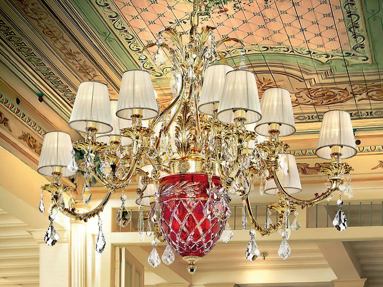 Люстра из чистого золота с градиентом и кристаллами Schoeler Possoni Illuminazione ARCH-00028028 - Вид №1