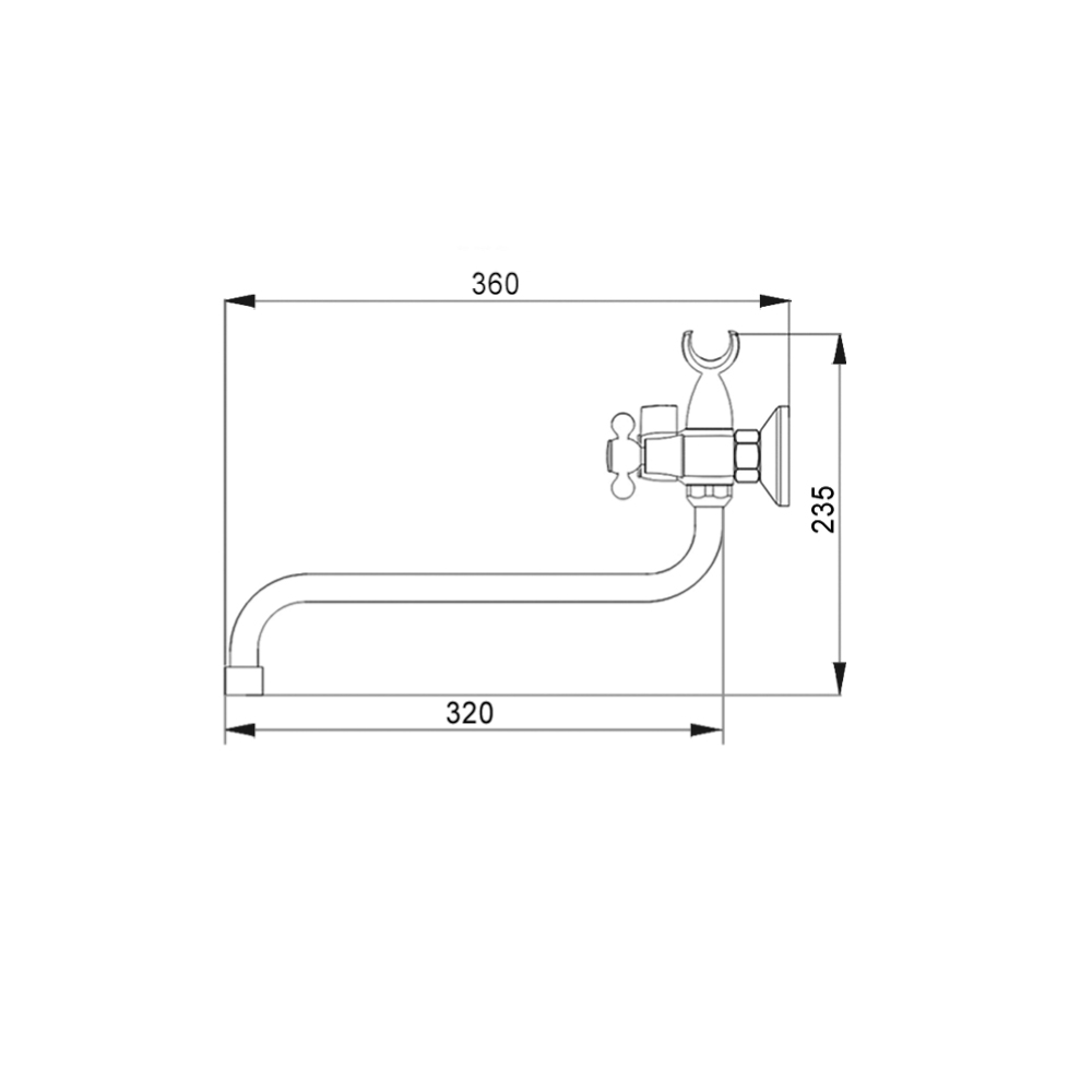 R1002 Смеситель для ванны Eco с двумя рукоятками Raiber  - Вид №3